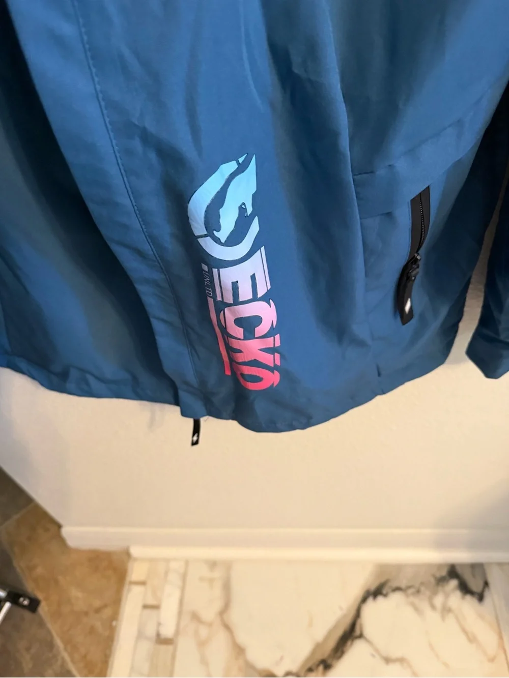 Ecko Unlimited Teal-Blue Kids' Hooded Rain Jacket